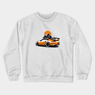 Orange GT3 RS Sports Car Mountains Crewneck Sweatshirt
